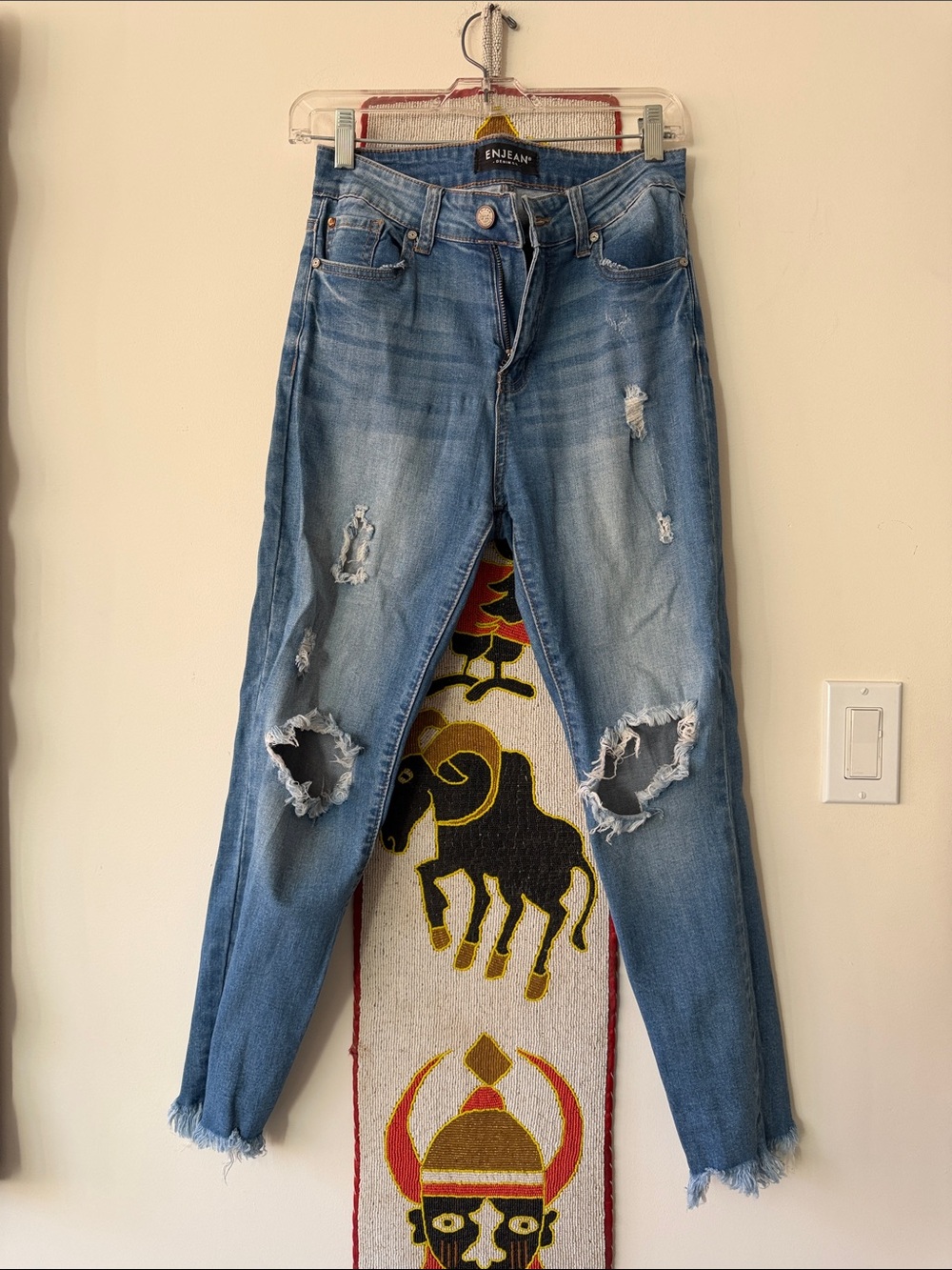 “ENJEAN” Great Distressed Blue Jeans juniors